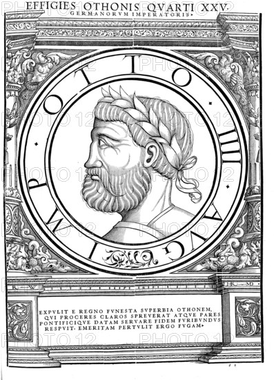 Otto IV of Brunswick (born 1175 or 1176 possibly in Brunswick, died 19 May 1218 at Harzburg Castle) from the House of Guelph was Roman-German King from 1198 to 1218 and Emperor of the Roman-German Empire from 1209 to 1218, authentic, digitally restored reproduction from a 19th century original, record date not stated