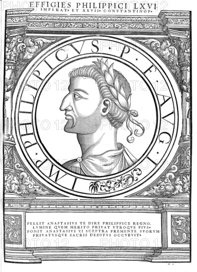 Marcus Iulius Severus Philippus Caesar (born 237, died 249 in Rome), Philippus II, was the son of the Roman Emperor Philippus Arabs and his woman Otacilia Severa, authentic, digitally restored reproduction from a 19th century original, record date not stated