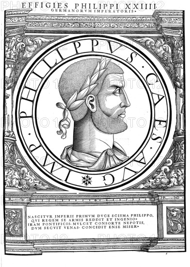 Philip of Swabia (born February or March 1177 in or near Pavia, died 21 June 1208 in Bamberg) from the Staufer dynasty was Roman-German king from 1198 until his assassination in 1208, authentic, digitally restored reproduction from a 19th century original, record date not stated