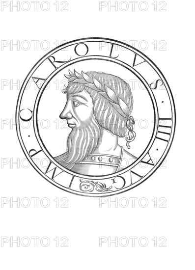 Charles IV, Karel IV, (born 14 May 1316 in Prague, died 29 November 1378 in Prague), born as Wenceslas, was Roman-German King (from 1346), King of Bohemia (from 1347), King of Italy (from 1355), King of Burgundy (from 1365) and Roman-German Emperor (from 1355), authentic, digitally restored reproduction from a 19th century original, record date not stated