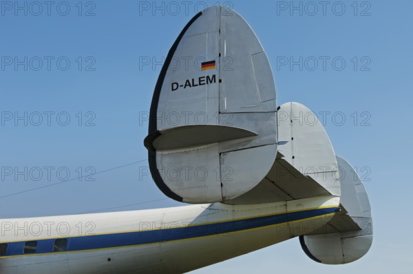 Tail unit of the Lockheed L-1049 G Super Constellation, registration D-ALEM