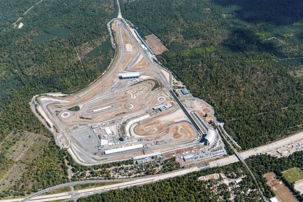 Hockenheimring Baden-Württemberg, motorsport, race track, Hockenheim, Baden-Württemberg, Germany, aerial view