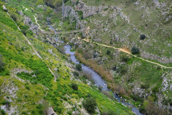 Gravinia Gorge, cave settlement, cave dwellings, houses, Sassi, Matera, Unesco World Heritage Site, Basilicata, Italy