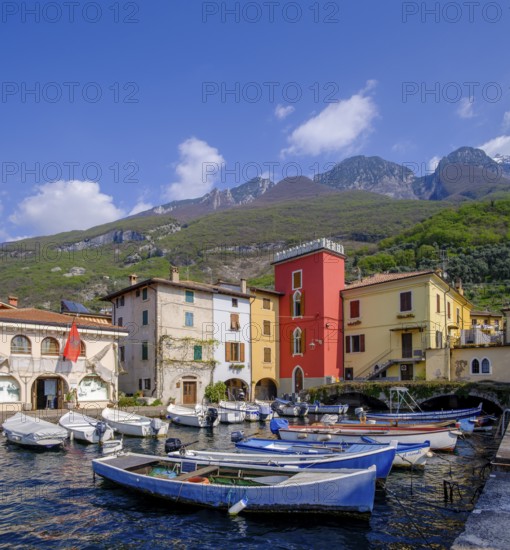 Harbour of Cassone di Malcesine, Lake Garda, Veneto, Italy