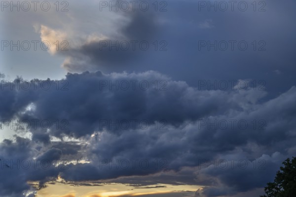 Rain clouds (Nimbostratus) in the evening, Bavaria, Germany