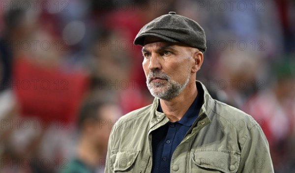 TV expert for Sat.1 Markus Ballbel, portrait beret, Allianz Arena, Munich, Bavaria, Germany