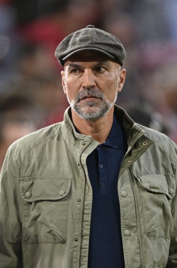 TV expert for Sat.1 Markus Ballbel, portrait beret, Allianz Arena, Munich, Bavaria, Germany