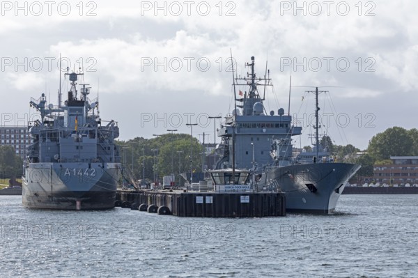 Bundeswehr ships, Gorch Fock pier, naval base, Kiel, Schleswig-Holstein, Germany