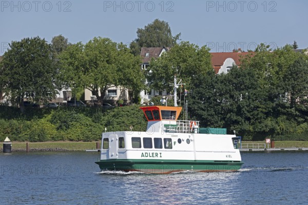 Passenger ferry Adler 1, Kiel Canal, Kiel, Schleswig-Holstein, Germany
