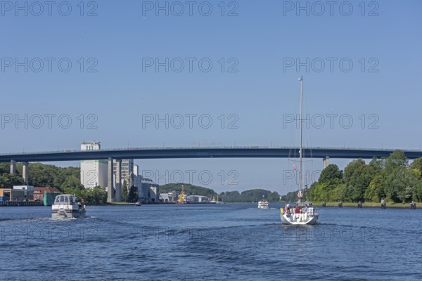 Holtenau High Bridges, Boats, Kiel Canal, Kiel, Schleswig-Holstein, Germany