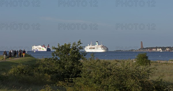 Stena Line ferry Stena Scandinavica, cruise ship Germany, naval memorial, Laboe, Kiel Fjord, Schleswig-Holstein, Germany