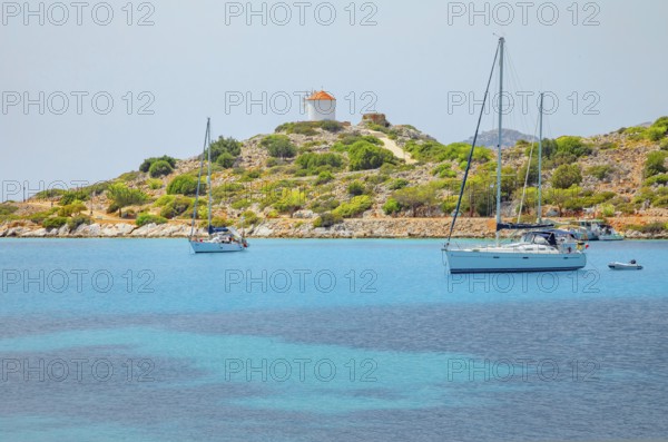 Panormitis bay, Panormitis, Symi Island, Dodecanese Islands, Greece