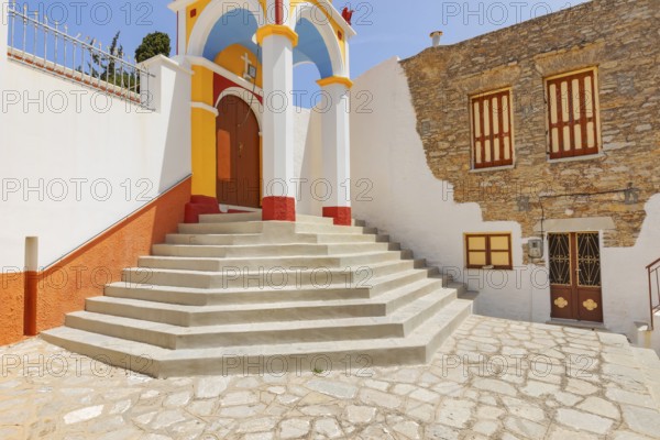 Orthodox church, Chorio, Symi Island, Dodecanese Islands, Greece