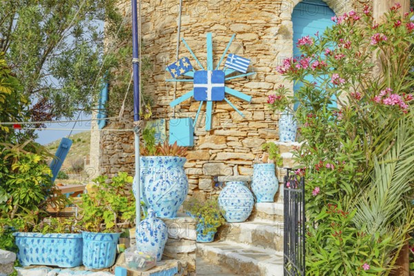 Traditional windmill entrance, Chorio, Symi Island, Dodecanese Islands, Greece