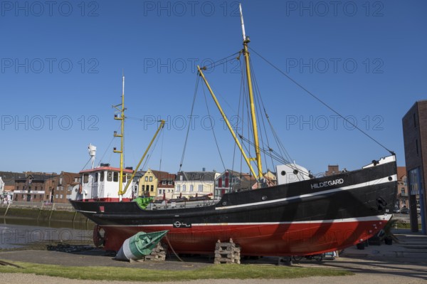 Hildegard, museum ship, harbour, Husum, North Frisia, North Sea, Schleswig-Holstein, Germany