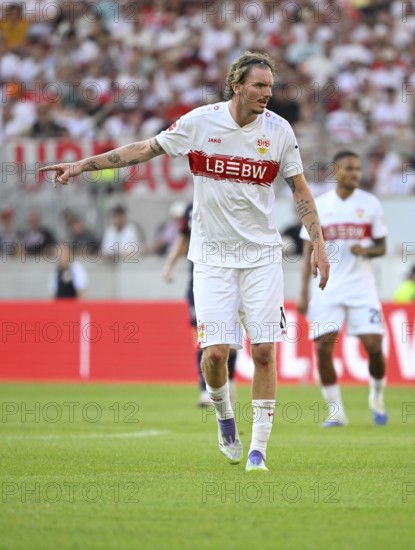 Nick Woltemade VfB Stuttgart (11) Gesture Gesture MHPArena, MHP Arena Stuttgart, Baden-Württemberg, Germany