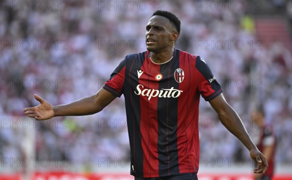 Jhon Lucumi FC Bologna (26) Gesture Gesture Dissatisfied MHPArena, MHP Arena Stuttgart, Baden-Württemberg, Germany