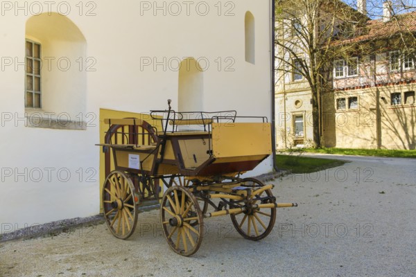 Stud Museum at the Lauterquelle, buildings, architecture, excursion destinations, carriage, Offenhausen, municipality of Gomadingen, Swabian Alb, Baden-Württemberg, Germany