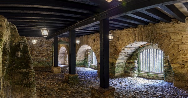 Interior of an old slave quarters in the basement of an old house in the historic city of Ouro Preto in Minas Gerais, Ouro Preto, Minas Gerais, Brazil