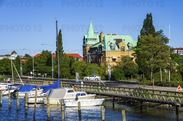 Architectural structures and picturesque maritime ambience at the guest harbour in Uddevalla, Bohuslän, Västra Götalands län, Sweden