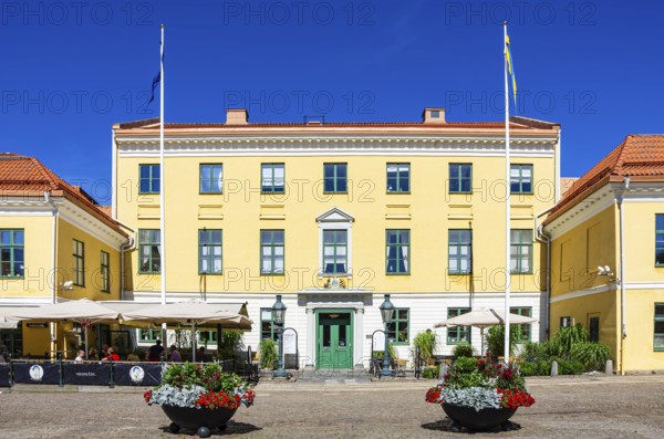 Historic town hall at Kungstorget (market square) in Uddevalla, Bohuslän, Västra Götalands län, Sweden, for editorial use only