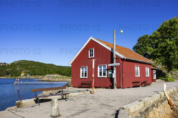 Harbour building of Gustafsberg, a historic spa and bathing resort in Uddevalla, Bohuslän, Västra Götalands län, Sweden