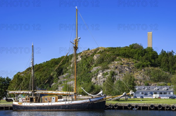 The ketch TS BRITTA is moored at the quay in the guest harbour of Uddevalla, Bohuslän, Västra Götalands län, Sweden