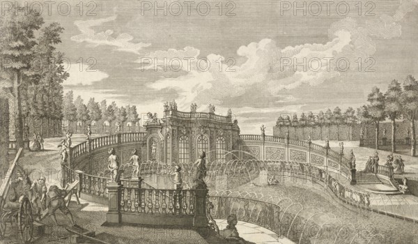 Grotto in the Landgraviate of Hesse - Kassel, garden at Wilhelmsthal, Germany, around 1880, digitally restored reproduction of a 19th century illustration, historical, exact date unknown