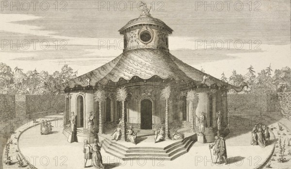 Japanese house in the royal garden Sanssouci near Potsdam, Germany, around 1880, digitally restored reproduction of a 19th century illustration, historical, exact date unknown