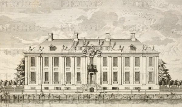 Prince Ferdinand's pleasure palace in Friedrichsfelde, Berlin, Germany, around 1880, digitally restored reproduction of a 19th century illustration, historical, exact date unknown