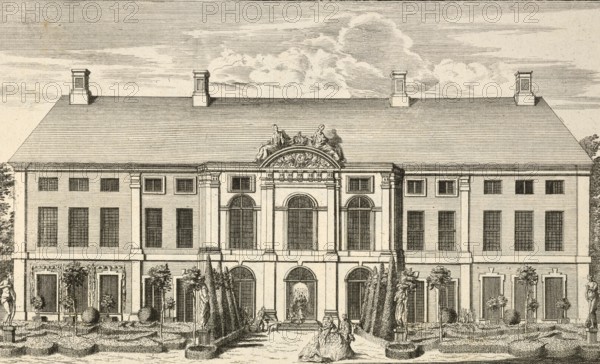 Royal pleasure palace at Schönhausen, garden side, Pankow, Berlin, Germany, around 1880, digitally restored reproduction of a 19th century illustration, historical, exact date unknown