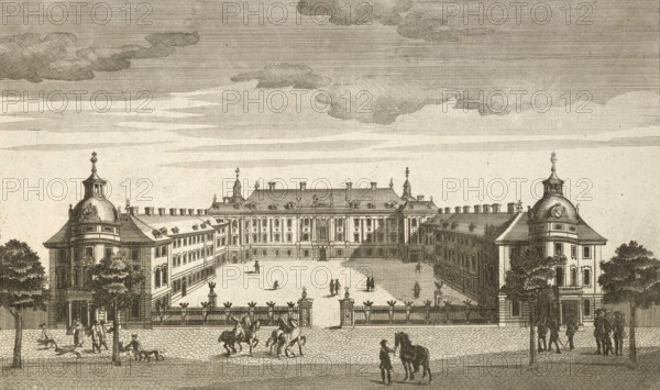 Margravial Palace in Schwedt, Brandenburg, Germany, around 1880, digitally restored reproduction of a 19th century illustration, historical, exact date unknown