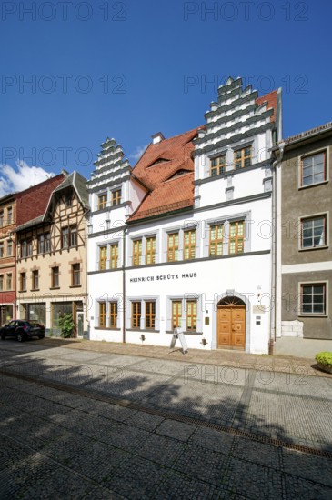 The composer Heinrich Schütz lived in the Heinrich Schütz House in Weißenfels from 1651 until shortly in front of his death in 1670/71, museum, home of the musician, Weißenfels, Saxony-Anhalt, Germany