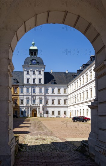 Court of Honour, Weißenfels baroque castle Neu-Augustusburg, baroque building, museum, Weißenfels, Saxony-Anhalt, Germany