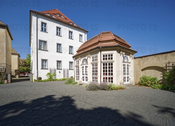 Novalis Memorial, residence and death house of Friedrich von Hardenberg, called Novalis, museum, courtyard side, Weißenfels, Saxony-Anhalt, Germany