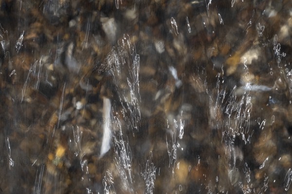Close-up of moving water with a pattern of light and shadow, long exposure, North Sea, Denmark