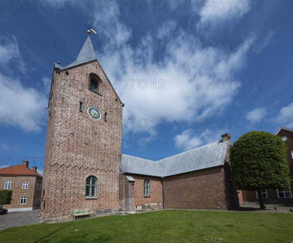 14th century church with tapering tower, Old Town, Ringkøbing, Ringkøbing Fjord, Denmark