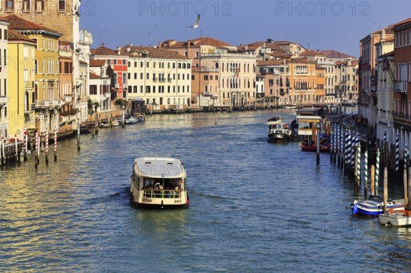 Tourist boat on the Grand Canal, Venice in winter, Italy