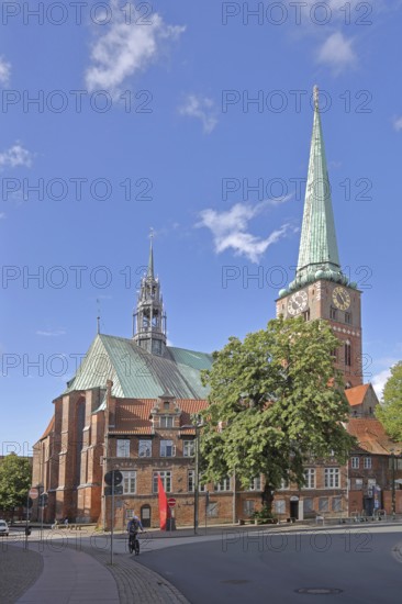 Romanesque St Jakobi Church built in 1334, Brick Romanesque, Brick church, Jakobikirche, Koberg, Old Town, Lübeck, Schleswig-Holstein, Germany