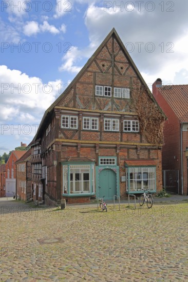Eulenspiegel Museum, half-timbered house, brick building, Am Markt, Mölln, Schleswig-Holstein, Germany