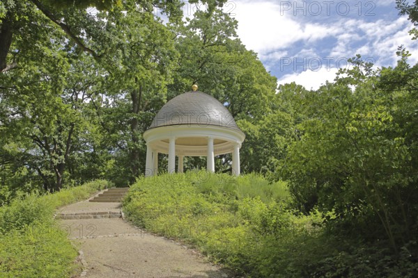 Classicist round youth temple with columns, round temple, pavilion, monopteros, palace garden, Schwerin, Mecklenburg-Vorpommern, Germany