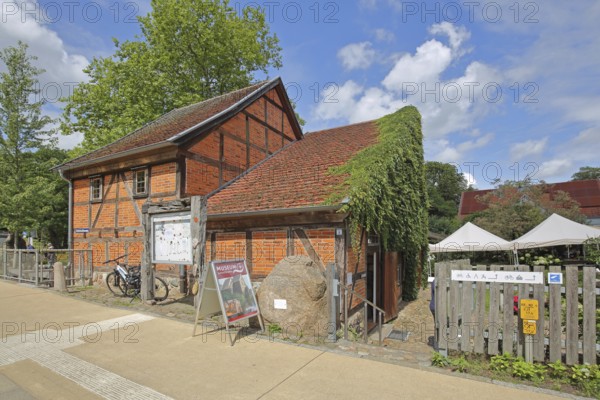 Grinding mill with brick building, museum, Fauler See, grinding mill, Schwerin, Mecklenburg-Vorpommern, Germany