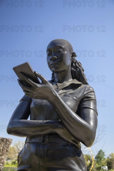 New Orleans, Louisiana - The sculpture garden at the New Orleans Museum of Art in City Park. Time Unfolding is by Thomas J. Price
