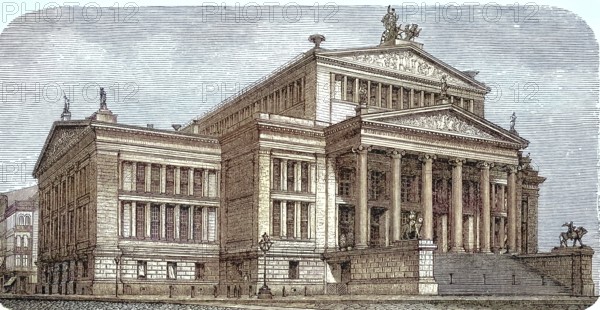 The Royal Theatre of Berlin, built by Schinkel, view from the Lustgarten, around 1895, Germany