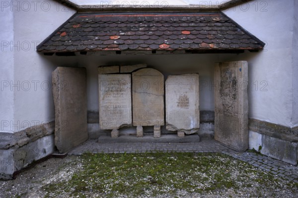Memorial plaque, epitaph, parish church of St Peter and Paul, Protestant town church, Blaubeuren, Baden-Württemberg, Germany