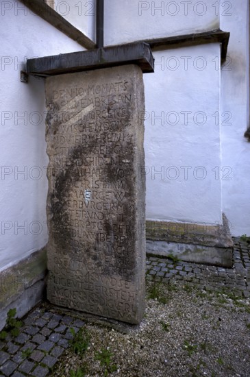 Memorial plaque, epitaph, parish church of St Peter and Paul, Protestant town church, Blaubeuren, Baden-Württemberg, Germany