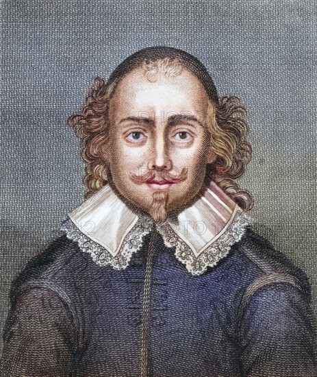 Alexander Erskine, 1598 to 1656, Plenipotentiary of Sweden at the Peace of Münster 1648, from Iconographia Scotica or Portraits of Famous Personages of Scotland, published 1797, digitally restored reproduction of a 19th century model (coloured), historical, exact date unknown