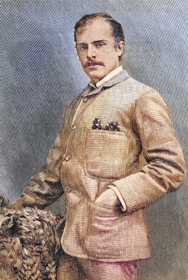 R.C. Carton, born Richard Claud Critchett, 1853 to 1928, British actor and playwright. From The Strand Magazine, published in 1897, digitally restored reproduction of a 19th century original (coloured), historical, exact date unknown
