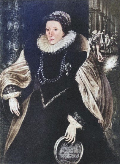 Elizabeth I, 1533 to 1603, Queen of England and Ireland from 17 November 1558 until her death, also known as the Virgin Queen, Gloriana or Good Queen Bess, digitally restored reproduction of a 19th century original (coloured), historical, exact date unknown