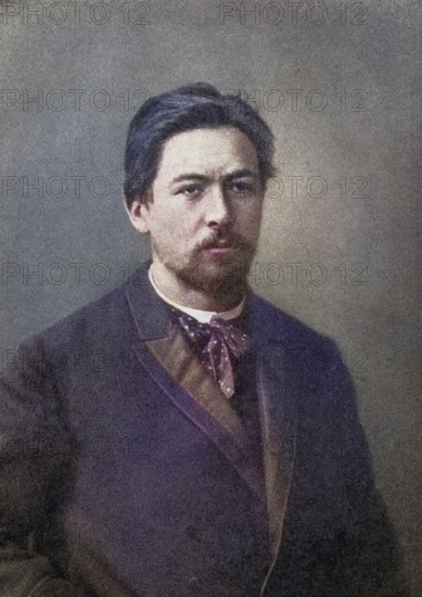 Anton Pavlovich Chekhov, 1860 - 1904, Russian doctor, playwright and author. From plays by Anton Chekhov, published in 1923, digitally restored reproduction of a 19th century original (coloured), historical, exact date unknown